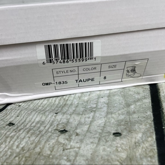 OLIVIA MILLER Taupe Hyder Embellished Boots 8 - Picture 3 of 13